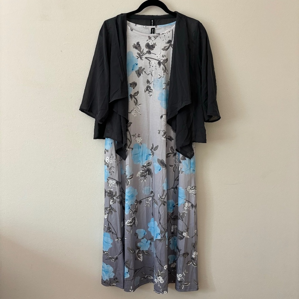 Floral Dress with Cover Up